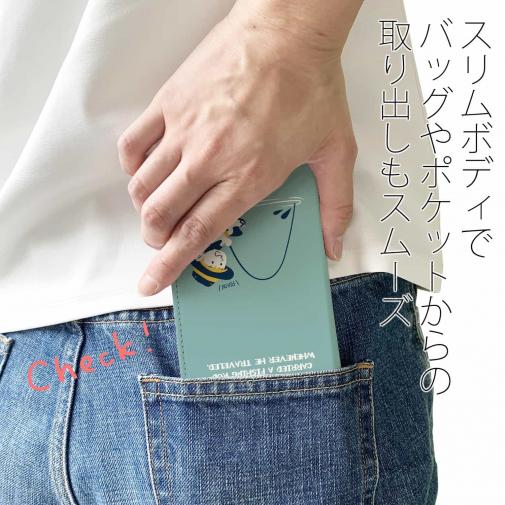 【手帳型ベルトなし】【Stick Case】【釣りざんまい】釣りを楽しむ少年_ミント
