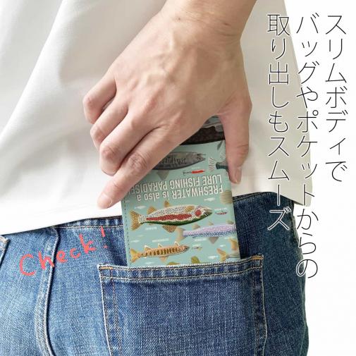 【手帳型ベルトなし】【Stick Case】【FISH MAN】フィッシングパラダイス「フレッシュウォーター編」ブルー