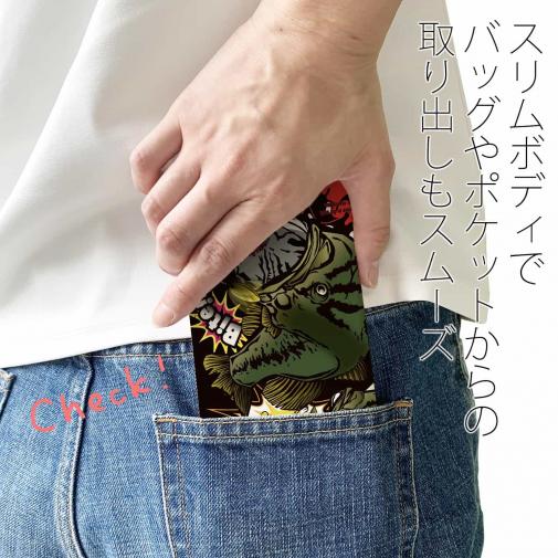 【手帳型ベルトなし】【Stick Case】【FISH MAN】エキサイティングバスフィッシング マゼンタ