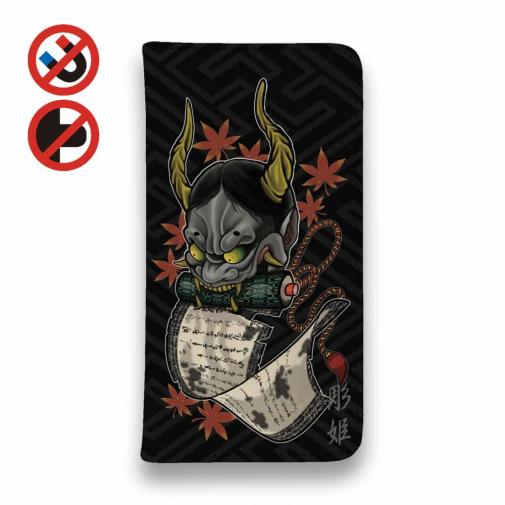 【彫姫】【手帳型ベルトなし】【Stick Case】般若　和彫りデザイン