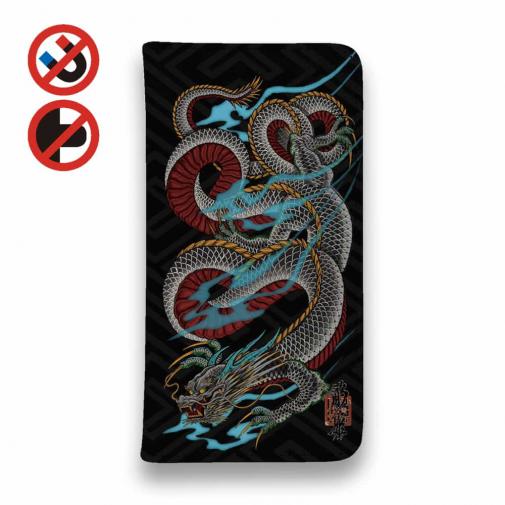【彫姫】【手帳型ベルトなし】【Stick Case】龍　和彫りデザインNo.2