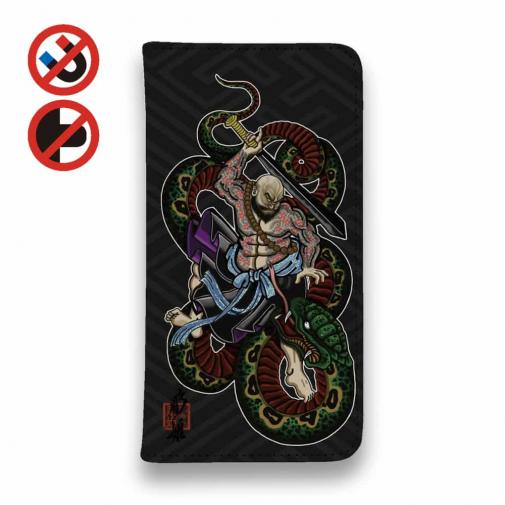 【彫姫】【手帳型ベルトなし】【Stick Case】花和尚の蛇退治　和彫りデザイン