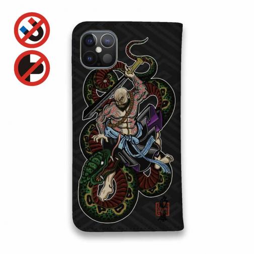 【彫姫】【手帳型ベルトなし】【Stick Case】花和尚の蛇退治　和彫りデザイン