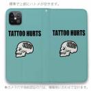 【彫姫】【手帳型ベルトなし】【Stick Case】TATTOO HURTSドクロ