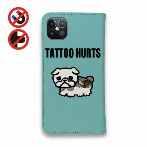 【彫姫】【手帳型ベルトなし】【Stick Case】TATTOO HURTS犬