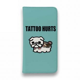 【彫姫】【手帳型ベルトなし】【Stick Case】TATTOO HURTS犬