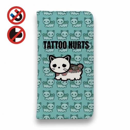 【彫姫】【手帳型ベルトなし】【Stick Case】TATTOO HURTS 猫
