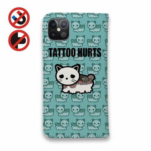 【彫姫】【手帳型ベルトなし】【Stick Case】TATTOO HURTS 猫
