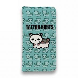 【彫姫】【手帳型ベルトなし】【Stick Case】TATTOO HURTS 猫