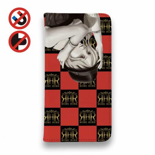 【ROMI HIME】【手帳型ベルトなし】【Stick Case】フ?ロック・チェック(市松模様)　レット?