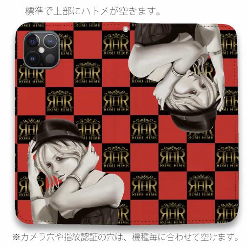 【ROMI HIME】【手帳型ベルトなし】【Stick Case】フ?ロック・チェック(市松模様)　レット?