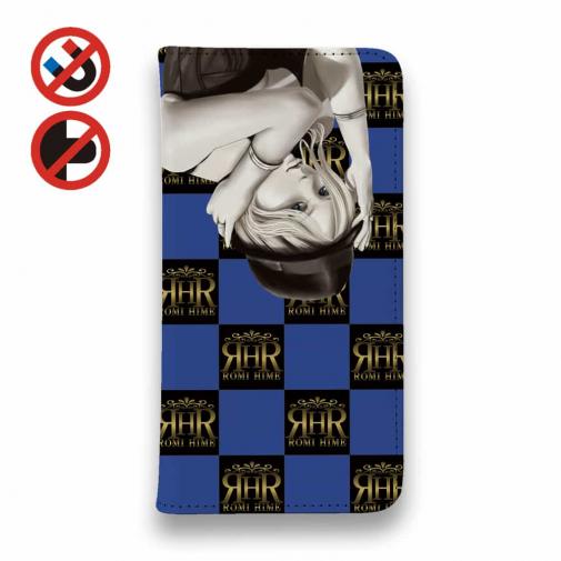 【ROMI HIME】【手帳型ベルトなし】【Stick Case】フ?ロック・チェック(市松模様)　ブルー
