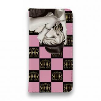 【ROMI HIME】【手帳型ベルトなし】【Stick Case】フ?ロック・チェック(市松模様)　ピンク