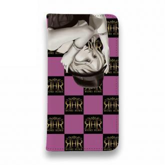 【ROMI HIME】【手帳型ベルトなし】【Stick Case】フ?ロック・チェック(市松模様)　ビビットピンク