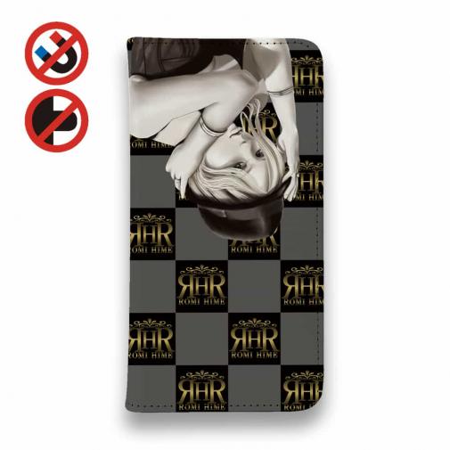 【ROMI HIME】【手帳型ベルトなし】【Stick Case】フ?ロック・チェック(市松模様)　グレー