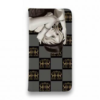 【ROMI HIME】【手帳型ベルトなし】【Stick Case】フ?ロック・チェック(市松模様)　グレー