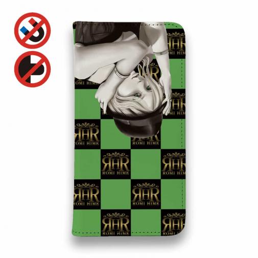 【ROMI HIME】【手帳型ベルトなし】【Stick Case】フ?ロック・チェック(市松模様)　グリーン