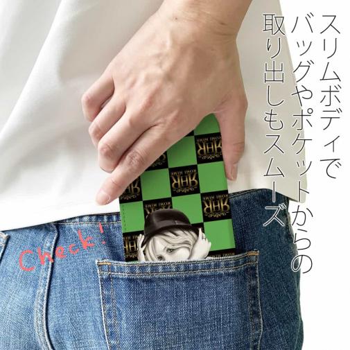 【ROMI HIME】【手帳型ベルトなし】【Stick Case】フ?ロック・チェック(市松模様)　グリーン