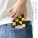 【ROMI HIME】【手帳型ベルトなし】【Stick Case】フ?ロック・チェック(市松模様)　イエロー