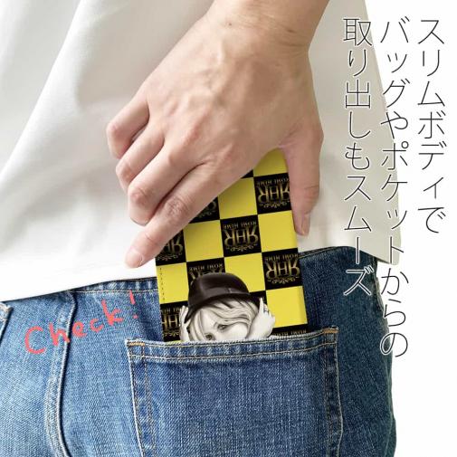 【ROMI HIME】【手帳型ベルトなし】【Stick Case】フ?ロック・チェック(市松模様)　イエロー
