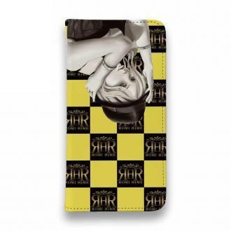 【ROMI HIME】【手帳型ベルトなし】【Stick Case】フ?ロック・チェック(市松模様)　イエロー