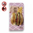 【ROMI HIME】【手帳型ベルトなし】【Stick Case】ハンバーガー　ピンク