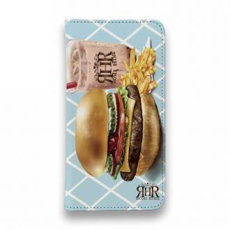 【ROMI HIME】【手帳型ベルトなし】【Stick Case】ハンバーガー　ブルー