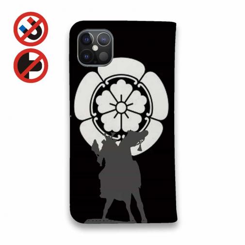 【彫姫】【手帳型ベルトなし】【Stick Case】家紋 織田信長