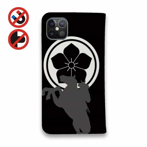 【彫姫】【手帳型ベルトなし】【Stick Case】家紋 明智光秀