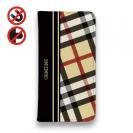 【Genuine】【手帳型ベルトなし】【Stick Case】チェック柄　ベージュ＆ブラック
