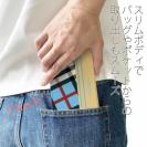 【Genuine】【手帳型ベルトなし】【Stick Case】チェック柄　ブルー＆クリーム