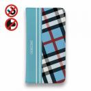 【Genuine】【手帳型ベルトなし】【Stick Case】チェック柄　ブルー＆ブルー