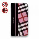 【Genuine】【手帳型ベルトなし】【Stick Case】チェック柄　ピンク＆ブラック