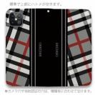 【Genuine】【手帳型ベルトなし】【Stick Case】チェック柄　グレー＆ブラック