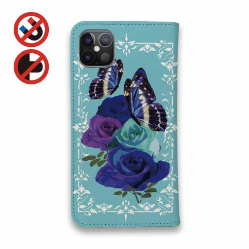 【彫姫】【手帳型ベルトなし】【Stick Case】薔薇と蝶