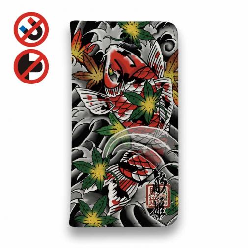【彫姫】【手帳型ベルトなし】【Stick Case】錦鯉