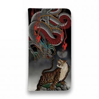 【彫姫】【手帳型ベルトなし】【Stick Case】龍虎