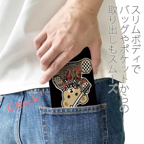 【彫姫】【手帳型ベルトなし】【Stick Case】TATTOOベア