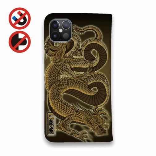 【彫姫】【手帳型ベルトなし】【Stick Case】鳳凰と龍