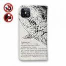 【手帳型ベルトなし】【Stick Case】墨絵風 キハダマグロ 白