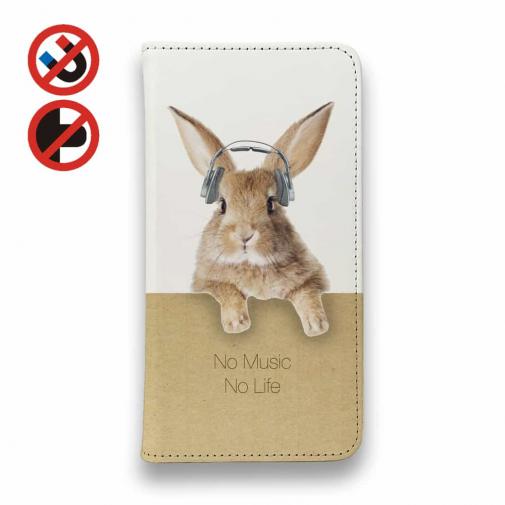 【手帳型ベルトなし】【Stick Case】ウサギだってNo Music No Life