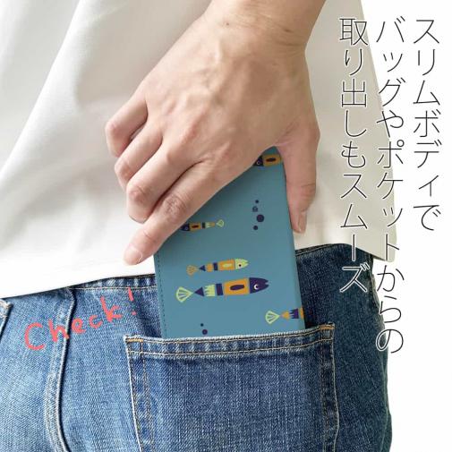 【手帳型ベルトなし】【Stick Case】【釣りざんまい】レトロフィッシュ