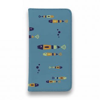 【手帳型ベルトなし】【Stick Case】【釣りざんまい】レトロフィッシュ