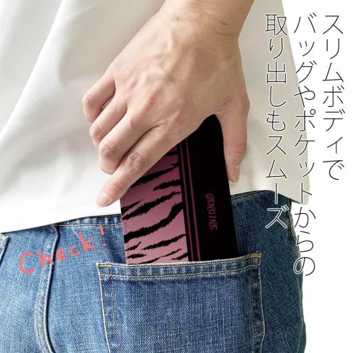 【Genuine】【手帳型ベルトなし】【Stick Case】虎 タイカ?ー ヒ?ンク　ライン