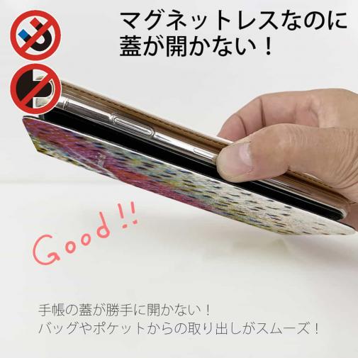 【手帳型ベルトなし】【Stick Case】ニジマス（レインボートラウト）のウロコ