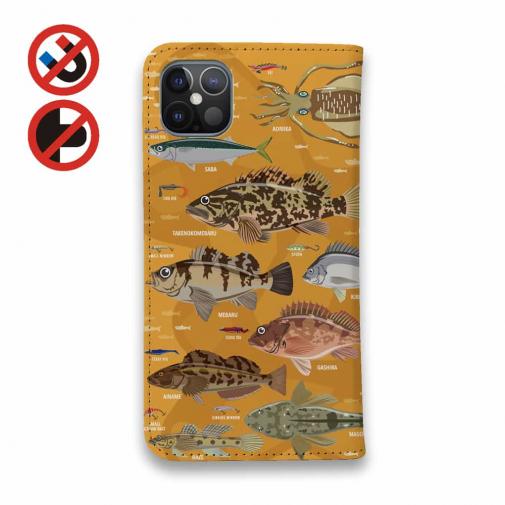 【手帳型ベルトなし】【Stick Case】【FISH MAN】テトラ帯は釣り天国！ オレンジ