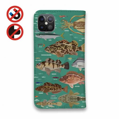 【手帳型ベルトなし】【Stick Case】【FISH MAN】テトラ帯は釣り天国！ ミント