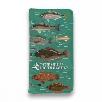 【手帳型ベルトなし】【Stick Case】【FISH MAN】テトラ帯は釣り天国！ ミント