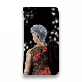 【ROMI HIME】【手帳型ベルトなし】【Stick Case】彫青 牡丹 和柄 桜