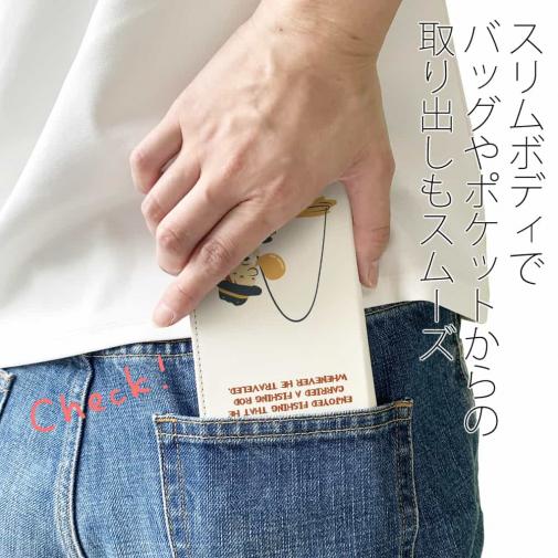 【手帳型ベルトなし】【Stick Case】【釣りざんまい】ウトウトアングラー_ホワイト